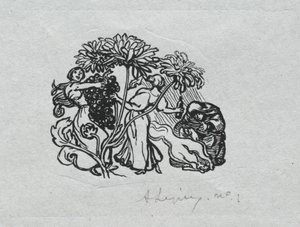 Pariisin almanakka, 1897: Tail-piece, syksy, 1897. tekijältä Auguste Louis Lepère