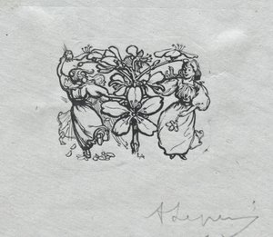 Pariisin almanakka, 1897: Tail-piece, kevät tekijältä Auguste Louis Lepère