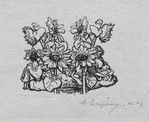 Pariisin almanakka, 1897: Tail-piece, Summer tekijältä Auguste Louis Lepère