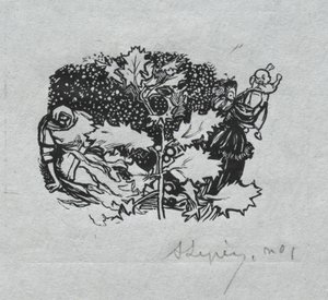 Pariisin almanakka, 1897: Tail-piece, talvi tekijältä Auguste Louis Lepère