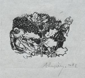 Pariisin almanakka, 1897: Tail-piece, talvi, 1897. tekijältä Auguste Louis Lepère