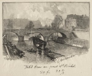 Pieni käsivarsi Pont St. Michelissä tekijältä Auguste Louis Lepère