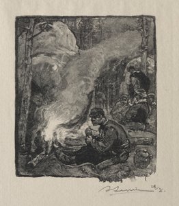 Metsätyöntekijöiden ateria tekijältä Auguste Louis Lepère