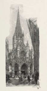 Kuvitettu Rouen: Saint Maclonin kirkko, 1896. tekijältä Auguste Louis Lepère
