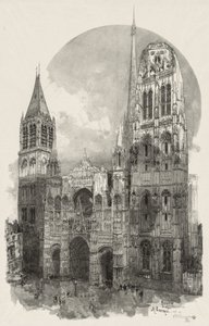 Kuvitettu Rouen: Rouenin katedraali, 1888. tekijältä Auguste Louis Lepère