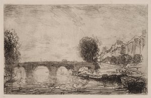 Auringonlasku Pont Mariessa tekijältä Auguste Louis Lepère