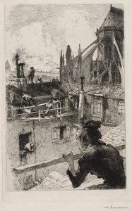 Katoilla lähellä Notre Damea, 1893. tekijältä Auguste Louis Lepère