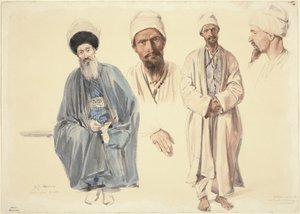 Iäkäs juutalainen ja muslimi-tataari Krimillä tekijältä Auguste Raffet