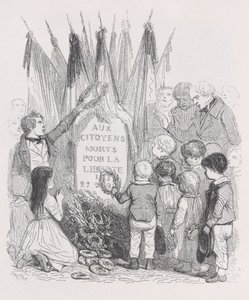 Heinäkuun haudat teoksesta The Complete Works of Béranger, 1836. tekijältä Auguste Raffet