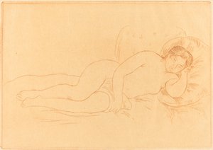 Nainen alaston makuuase (Femme nue couchee) tekijältä Auguste Renoir