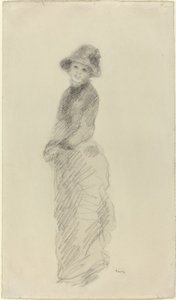 Nuori nainen seisomassa tekijältä Auguste Renoir