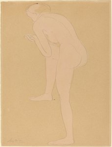 Figuuri Taivutus eteenpäin oikea polvi nostettuna tekijältä Auguste Rodin