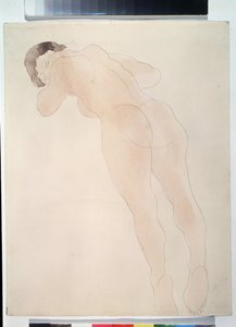 ""Nu"" (alaston) Nainen makaamassa. Akvarelli Auguste Rodin (1840-1917) 1900-1908 Pushkin-museo, Moskova tekijältä Auguste Rodin
