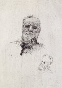 Victor Hugon (1802-85) muotokuva (litho) tekijältä Auguste Rodin