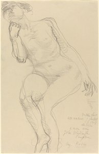 Istuva nainen, joka nojaa vasemmalle tekijältä Auguste Rodin