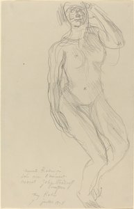 Istuva nainen alaston odottaa eteenpäin tekijältä Auguste Rodin