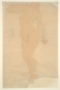 Seisova alaston (pään osittain leikattu paperin reunasta) tekijältä Auguste Rodin
