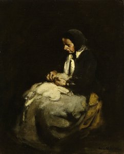 Nainen ompelee tekijältä Auguste Theodule Ribot