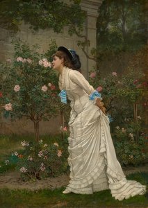 Lady tuoksuu ruusuja. 1879 tekijältä Auguste Toulmouche