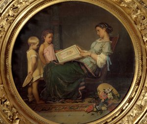 Lukutunti Auguste Toulmouchen (1829-1890) maalaus 1854 Pariisi, Musée d