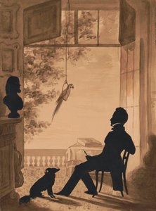 Taiteilija Charles Fenderichin siluettiprofiili, 1841 (leikkauspaperi seepiapesulla)