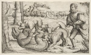 Karhunmetsästys tekijältä Augustin Hirschvogel