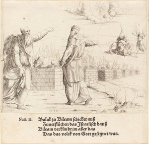 Balakin uhri ja Bileamin profetia, 1548. tekijältä Augustin Hirschvogel