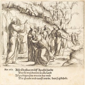 Kristus kehottaa apostoleja heidän tehtävässään, 1548. tekijältä Augustin Hirschvogel