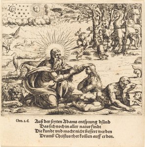 Eevan luominen, 1547. tekijältä Augustin Hirschvogel