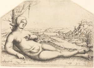 Kleopatran kuolema, 1547. tekijältä Augustin Hirschvogel