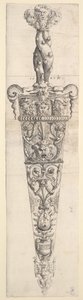 Suunnittelu tikariin ja tuppeen, 1543. tekijältä Augustin Hirschvogel