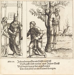 Juudas palauttaa kolmekymmentä hopeapalaa, 1548. tekijältä Augustin Hirschvogel