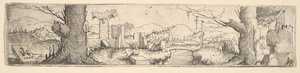 Maisema, 1545. tekijältä Augustin Hirschvogel