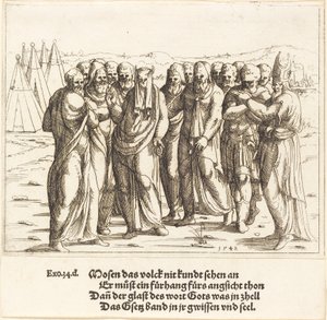 Mooses puhuu Israelin lapsille, 1548. tekijältä Augustin Hirschvogel