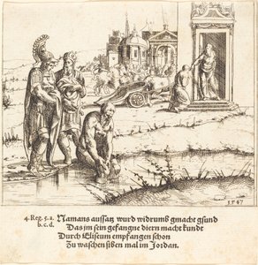 Naaman on parantunut spitaalista, 1547. tekijältä Augustin Hirschvogel