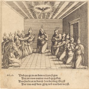 Pyhän Hengen laskeutuminen, 1548. tekijältä Augustin Hirschvogel