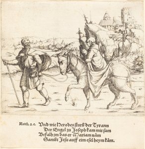 Pyhä perhe palaa Egyptistä, 1549. tekijältä Augustin Hirschvogel