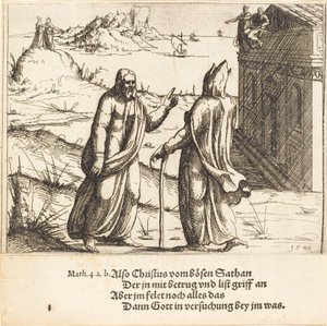 Kristuksen kiusaus, 1548. tekijältä Augustin Hirschvogel