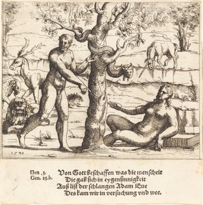 Eevan kiusaus, 1548. tekijältä Augustin Hirschvogel