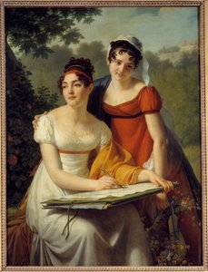 Naisten Duvalin muotokuva. Jacques Augustin Catherine (Jacques-Augustin-Catherine) Pajoun (1766-1828) maalaus