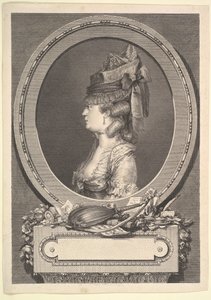 Adrienne-Sophie Marquise de ***:n muotokuva, 1779. tekijältä Augustin de Saint Aubin