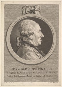 Jean-Baptiste Pigallen muotokuva, 1782. tekijältä Augustin de Saint Aubin