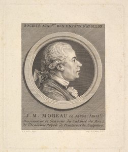 Jean-Michel Moreaun muotokuva, 1787. tekijältä Augustin de Saint Aubin