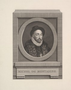 Michel de Montaignen muotokuva, 1774. tekijältä Augustin de Saint Aubin