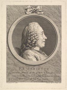Pierre-Jean Marietten muotokuva, 1765. tekijältä Augustin de Saint Aubin