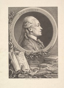 Simon-Nicolas-Henri Linguetin muotokuva, 1773 tekijältä Augustin de Saint Aubin