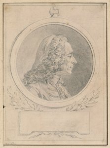 Voltairen muotokuva, Jean-Baptiste Lemoynen II rintakuvan mukaan. tekijältä Augustin de Saint Aubin