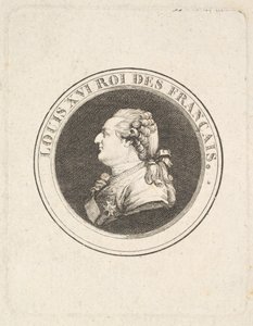 Ludvig XVI:n muotokuvamitalin vedos, mahdollisesti 1789-90. tekijältä Augustin de Saint Aubin