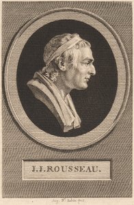 Jean-Jacques Rousseau tekijältä Augustin de Saint Aubin after Jean Antoine Houdon