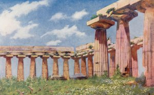 Paestumin basilika (värilitro) tekijältä Augustine Fitzgerald
